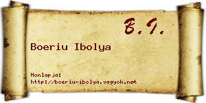 Boeriu Ibolya névjegykártya